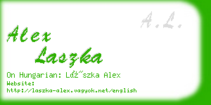 alex laszka business card